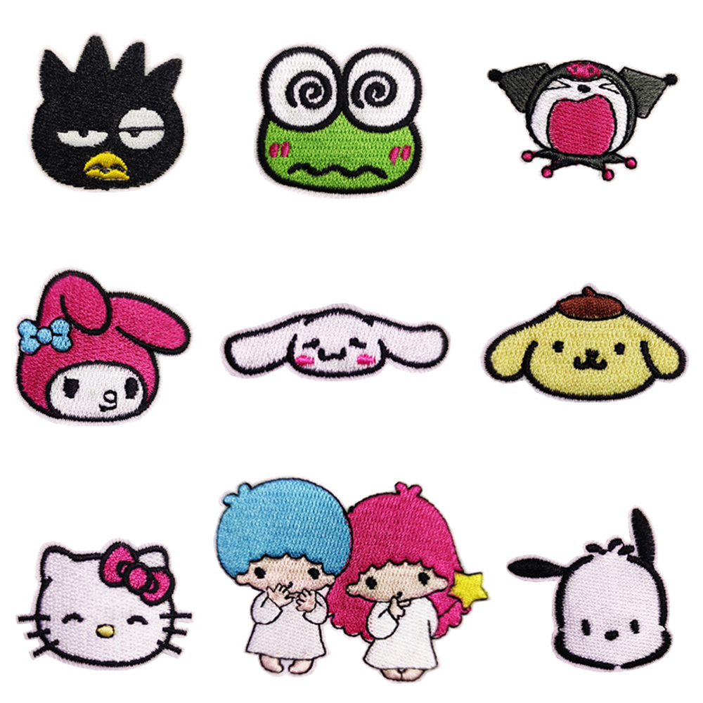 새로운 Sanrio Kawaii 자수 아이언 온 패치  - Streetwear Brand Stickers 리뷰 및 가격