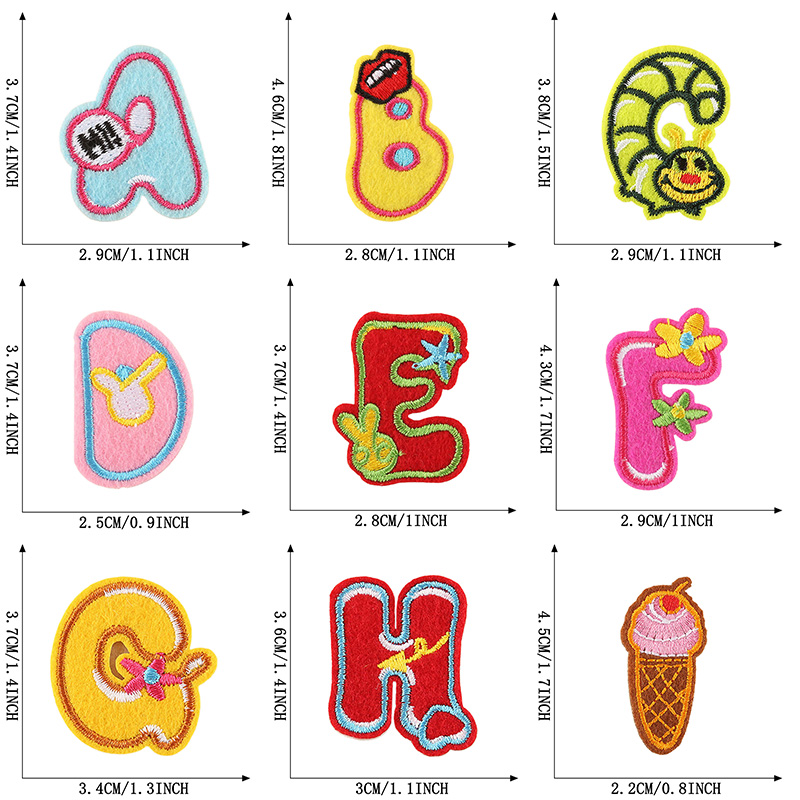 26pcs/벌크 세트 편지 패치 동물 꽃 귀여운 많은  - Streetwear Brand Stickers 리뷰 및 가격